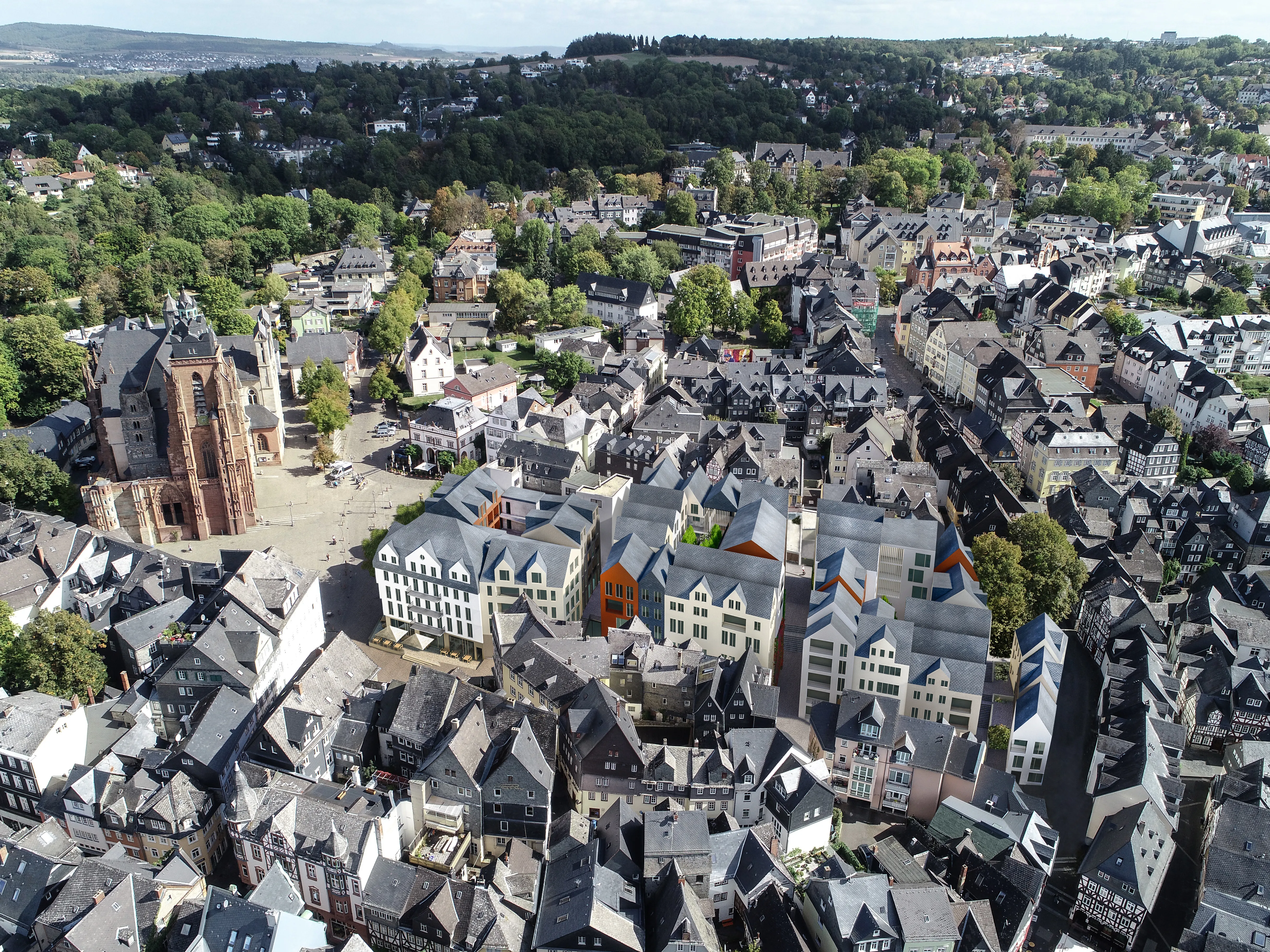 DOMHÖFE WETZLAR — Drohnenluftbild Entwurf