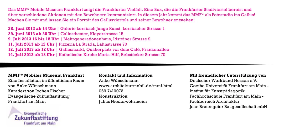 MOBILE BOX (MBX) — Mobiles Raumwerkzeug als interaktives Kunstprojekt · Frankfurt 2013, Bild 2